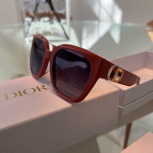 Dior Rose Sunglasses with Gold Accent